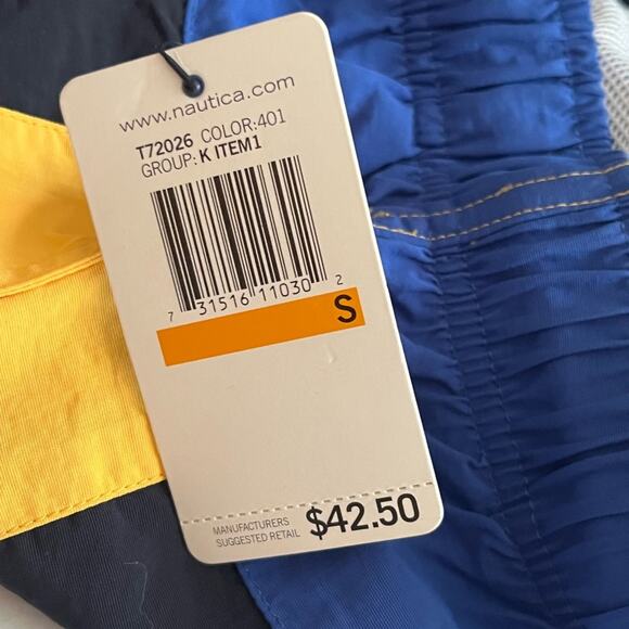 Nautica Swim Trunks Color Block Lined Shorts Size Small NWT - Picture 4 of 7